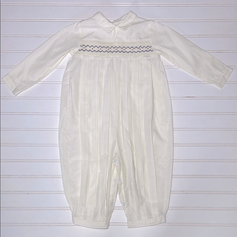 OSTILO EUC Heirloom Hand Smocked Peter Pan Collar Special Occassion Longall